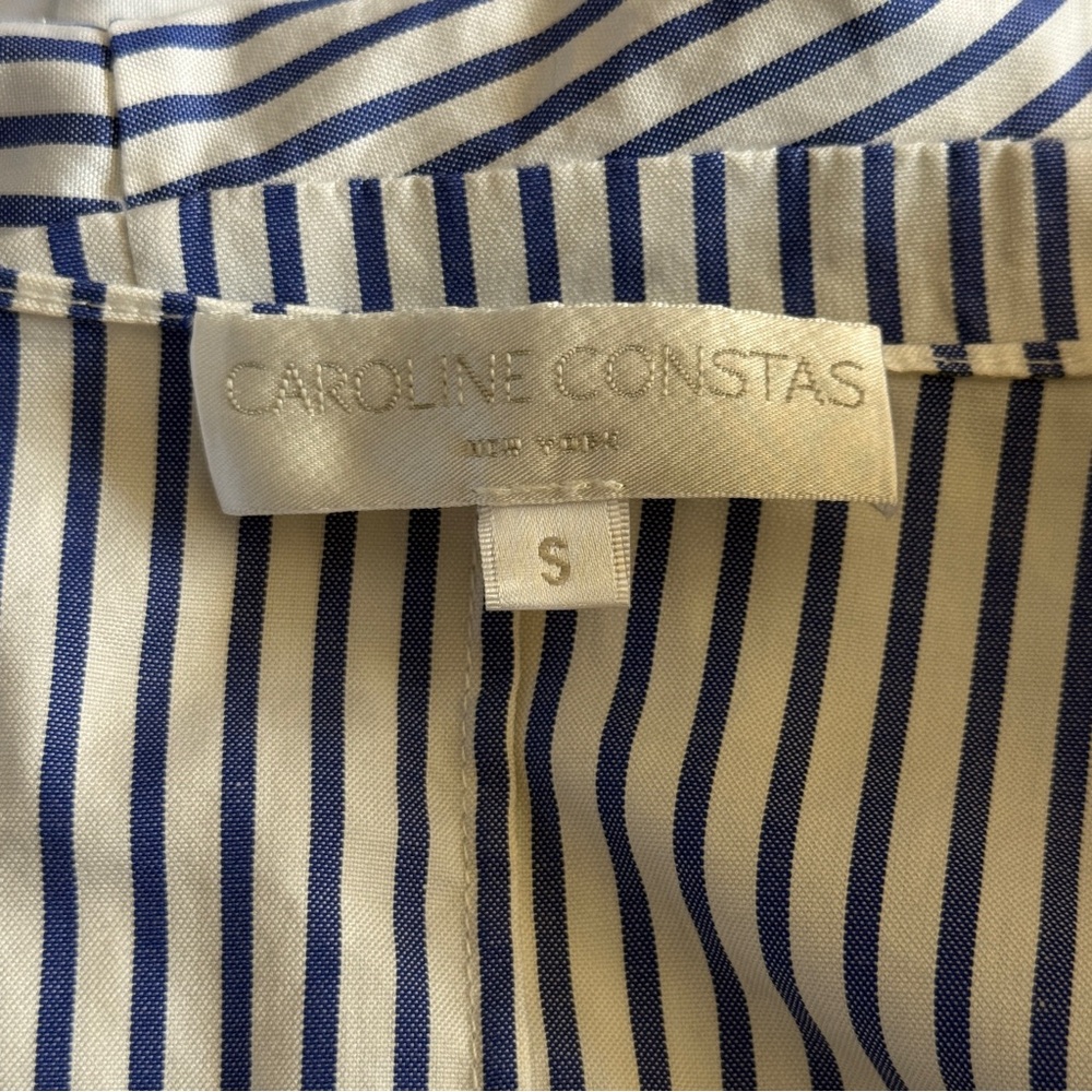 Caroline Constas New York Lena navy blue white nautical hi low stripe dress Sz S - Picture 7 of 10